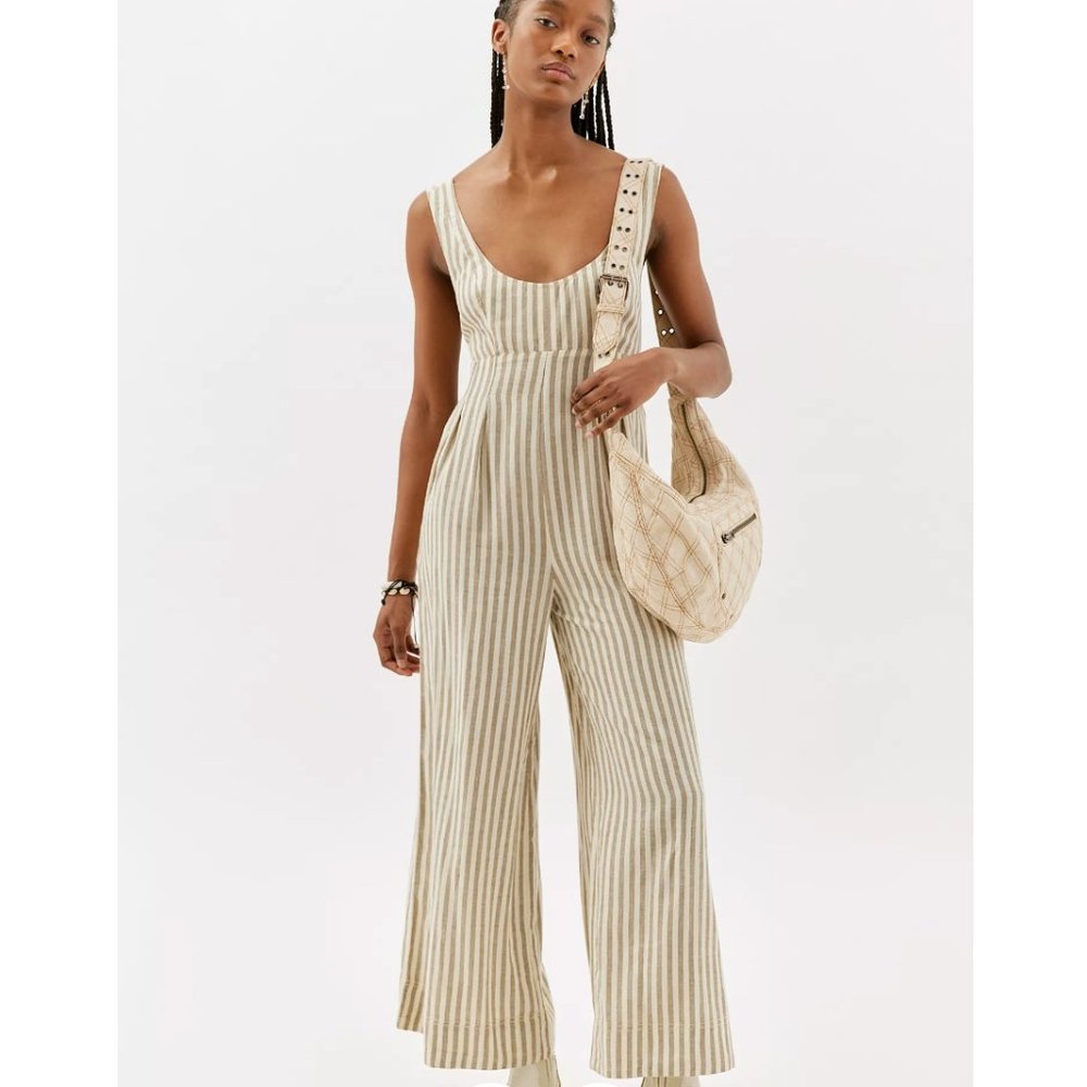 UO Shane Stripe Linen Jumpsuit